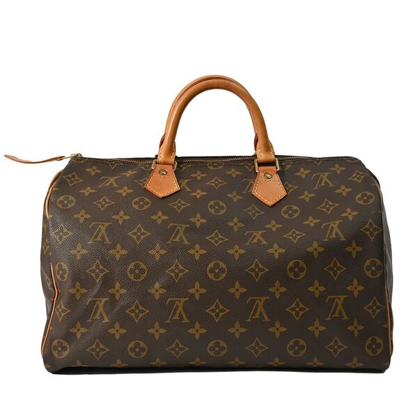 LOUIS VUITTON Brown Monogram Speedy 35 Boston Bag - Picture 1 of 9